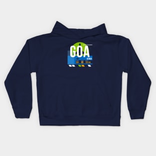 Genoa (GOA) Airport // Retro Sunset Baggage Tag Kids Hoodie